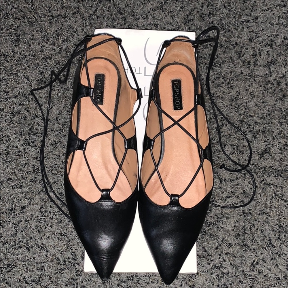 TopShop Kingdom Ghillie leather flats - Picture 4 of 9